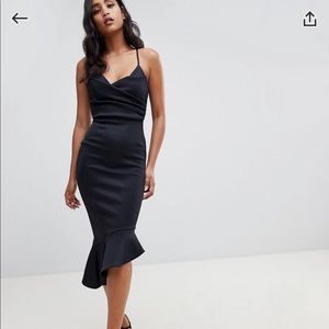 ASOS DESIGN scuba cami pephem midi dress